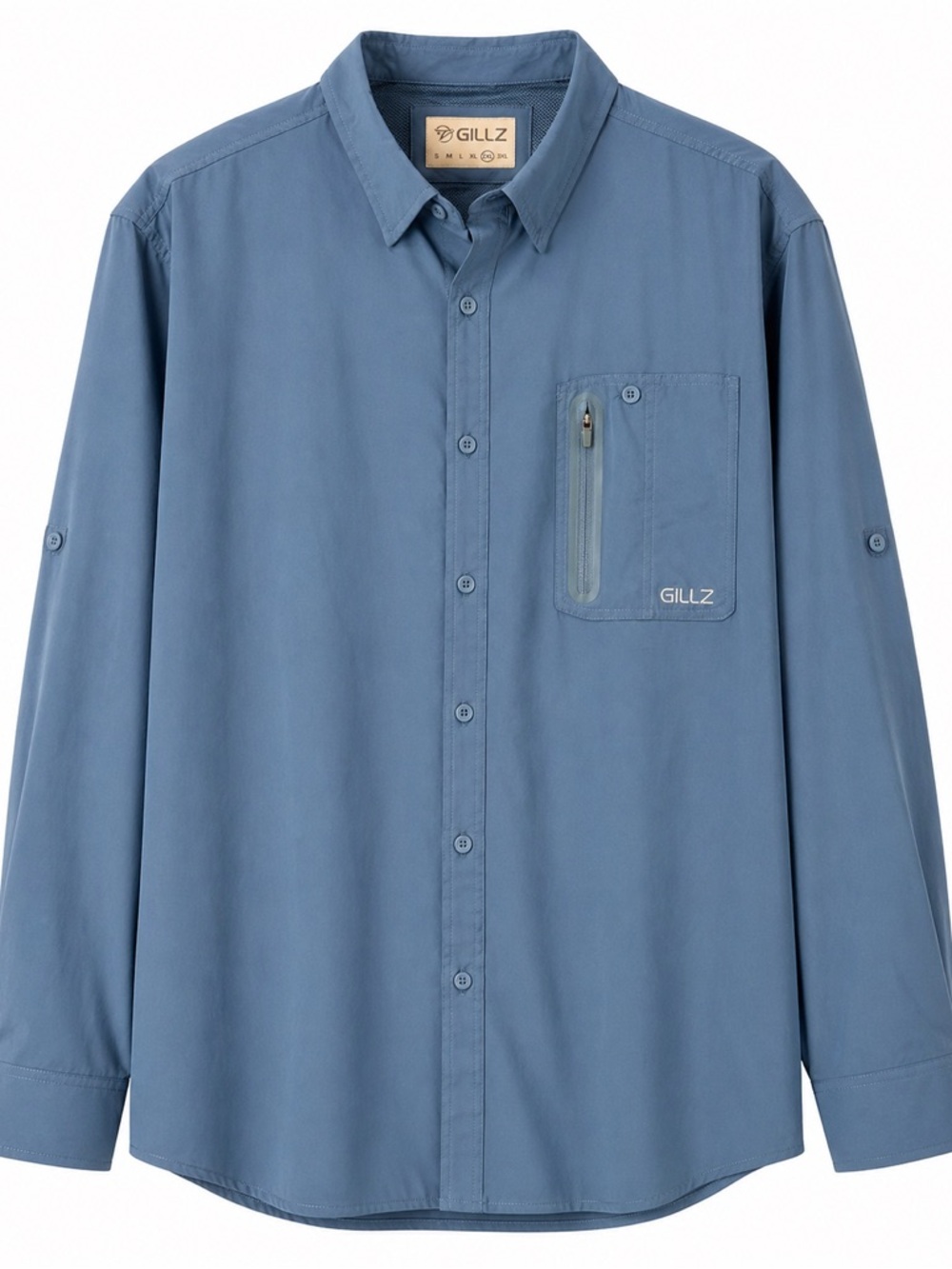 Gillz Mens 2XL Blue Fishing Shirt Vented Performance UV Outdoor